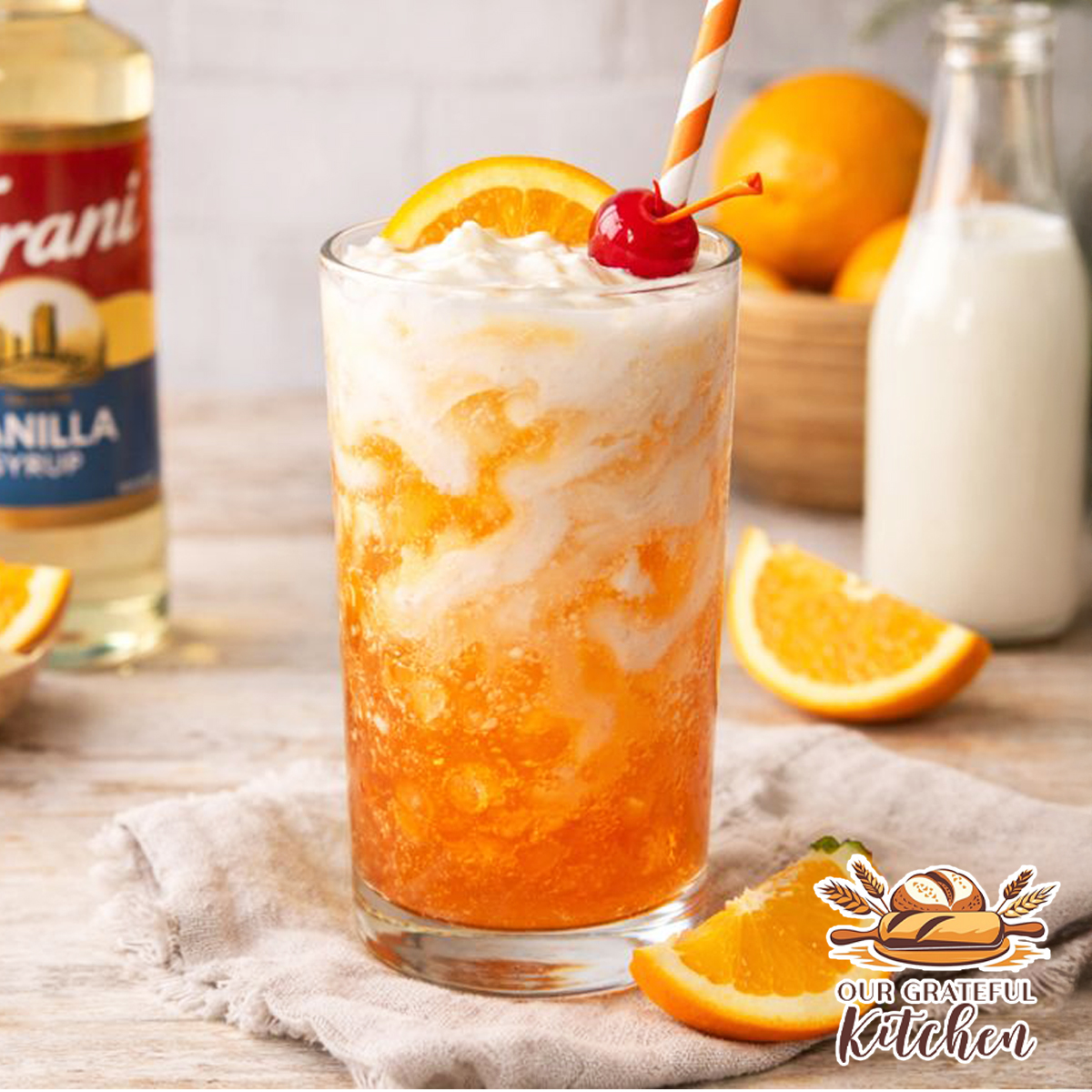 Creamy Vanilla Dirty Dreamsicle Soda (Orange Cream Soda)