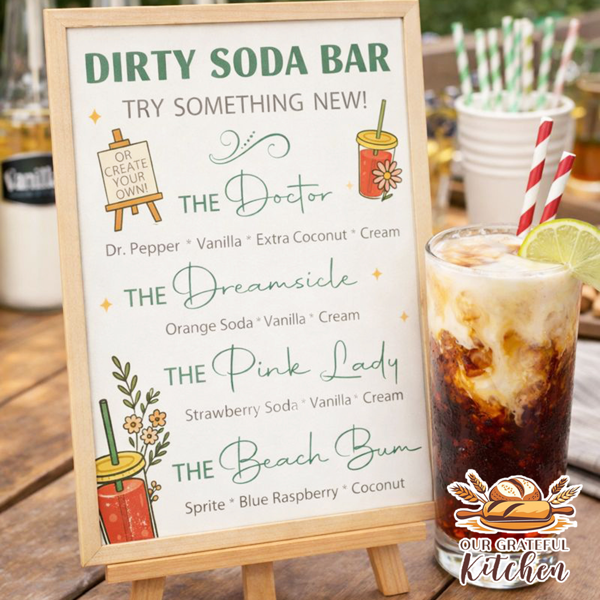 Dirty Soda Bar Printable Menu (Free Download)