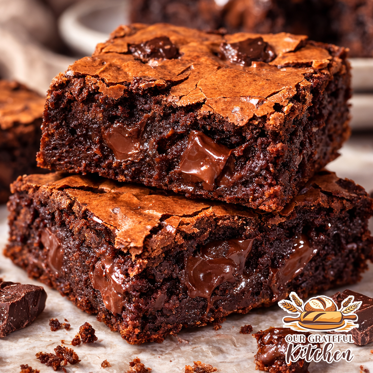 Chick-fil-A Style Thick Fudgy Chocolate Chunk Brownies