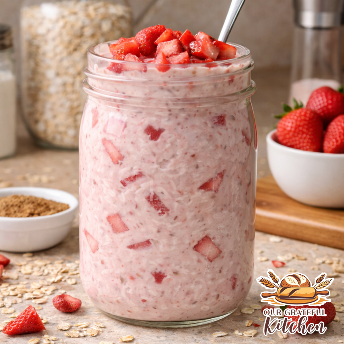 Strawberries and Cream Overnight Oats (High-Protein Make-Ahead Breakfast)